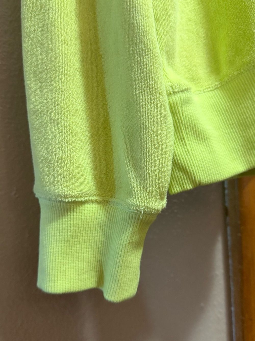 Neon Green Crewneck Jumper Sweatshirt Medium Tall Y2K Sporty Athleisure Dopamine - Picture 9 of 13